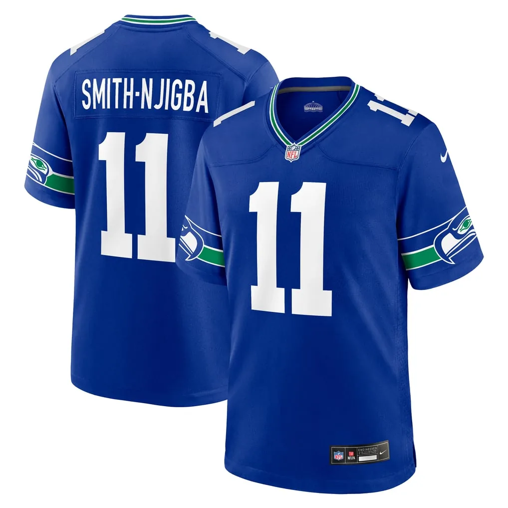 Mens Seattle Seahawks Jaxon Smith Njigba Nike Royal Throwback Player Game Jersey