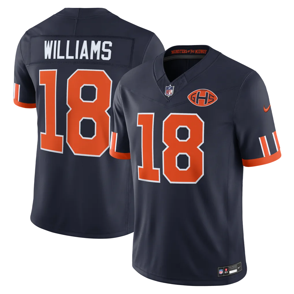 Mens Chicago Bears Caleb Williams Nike Navy 2026 Rivalries Collection Stitched Limited Jersey