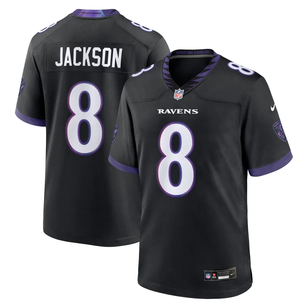 Mens Baltimore Ravens Lamar Jackson Nike Black Alternate Game Jersey
