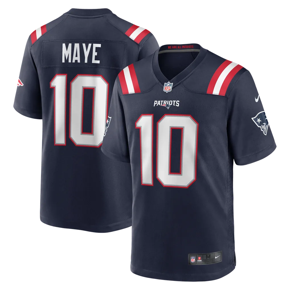 Mens New England Patriots Drake Maye Nike Navy Player Game Jersey