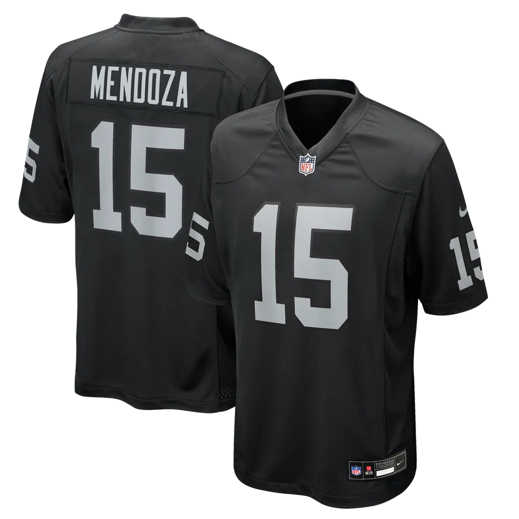 Mens Las Vegas Raiders Fernando Mendoza Nike Black 2026 Nfl Draft First Round Pick No 1 Team Game Jersey